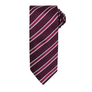 Premier Mens Waffle Stripe Formal Business Tie / Burgundy/ Aubergine